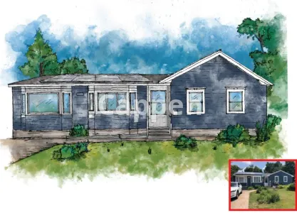 I will sketch architecture building with watercolor rendering