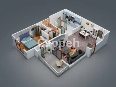 I will visualize your real estate as a 3d floor plan