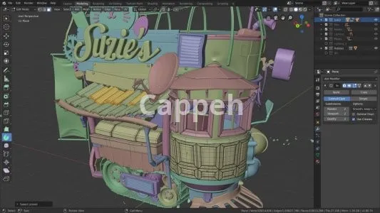 Providing specialized design services using Blender software