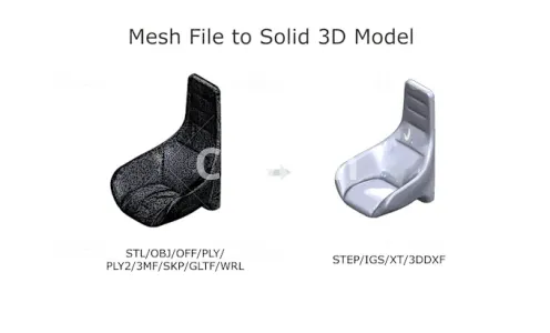 I will convert files from stl to step,solid,3d,iges