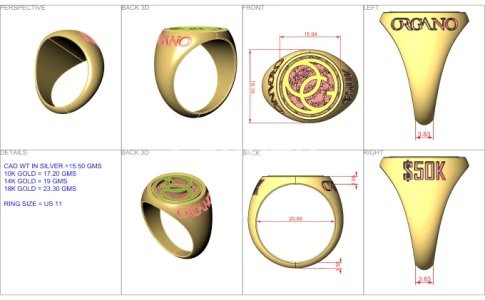 I will jewelry cad design for 3d printing and rendering