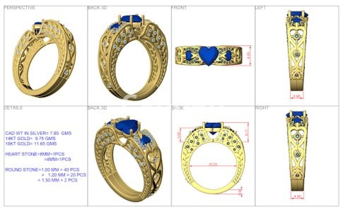 I will jewelry cad design for 3d printing and rendering