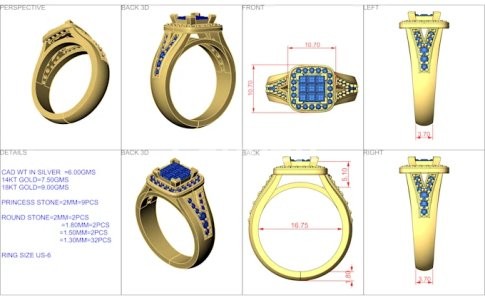 I will do jewelry cad design for 3d printing and rendering