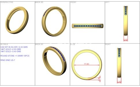 I will do jewelry cad design for 3d printing and rendering