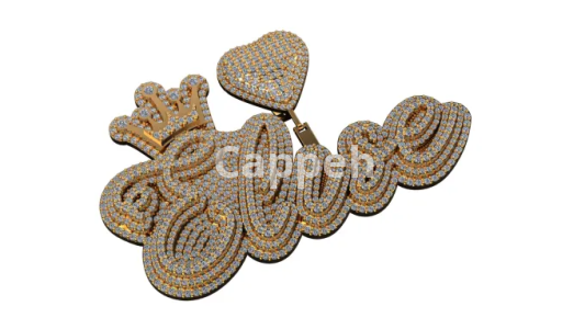 I will do 3d diamond custom name iced necklace, hip hop pendant