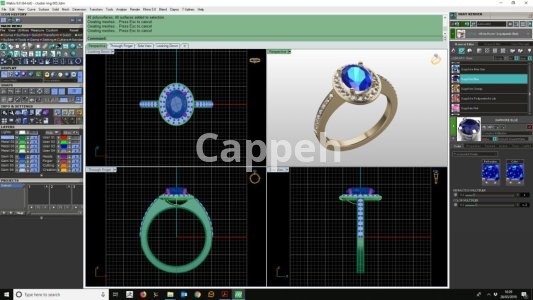 Providing specialized jewelry design services using Matrix jewelry design software