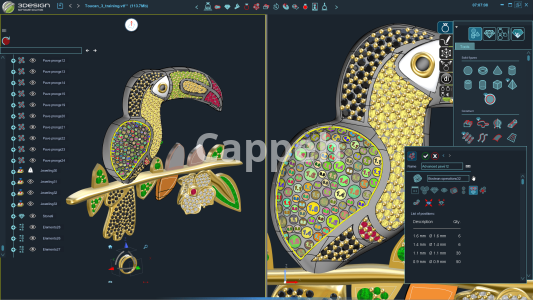 Providing specialized jewelry design services using 3Design jewelry design software