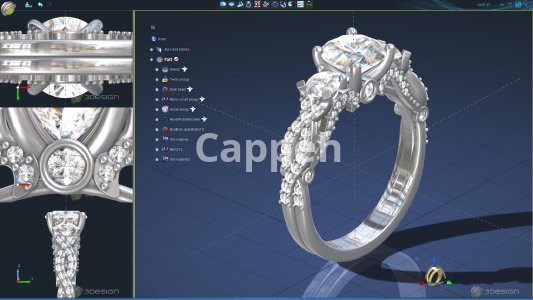 Providing specialized jewelry design services using 3Design jewelry design software