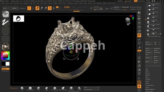 Providing specialized jewelry design services using Zbrush jewelry design software