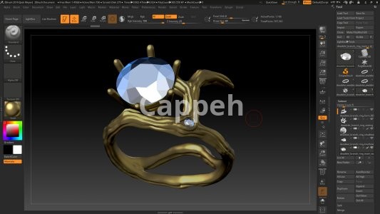 Providing specialized jewelry design services using Zbrush jewelry design software
