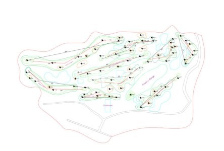 I will design a professional golf course design with 9 and 18 holes