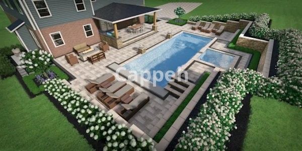 I will do landscape design patio pool plant beds pergola for your outdoor space 3d 2d