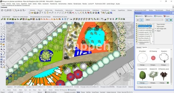 Providing specialized landscape design services using Rhino landscape design software