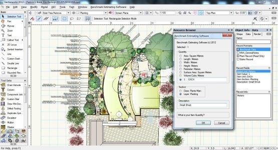 Providing specialized landscape design services using Vectorworks landscape design software