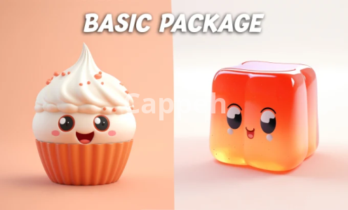 I will design cute 3d model, toy, animal character modeling cartoon style and rendering