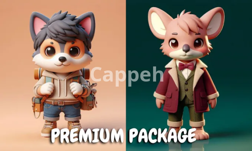I will design cute 3d character modeling, animal, chibi, cartoon style and rendering