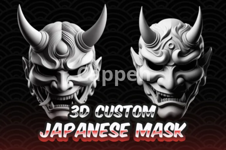 I will sculpt 3d japanese mask, oni mask, kitsune mask, blender, 3d model for printing