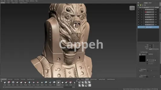I can design 3D sculptures and 3D printed characters with Mudbox software