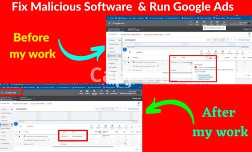 Our agency will fix disapproved google ads for malicious software,compromised site,suspended ads