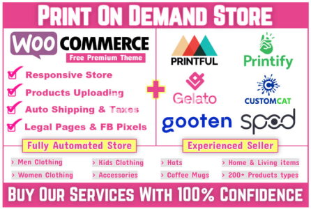 I will develop automated print on demand woocommerce store using printful and printify