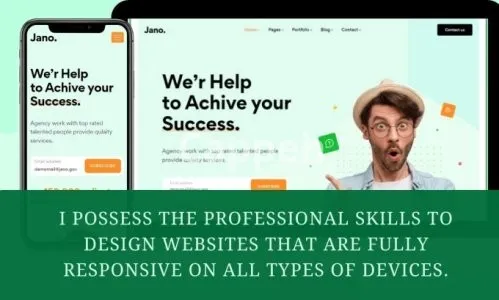 I will do website design HTML CSS front end with responsive