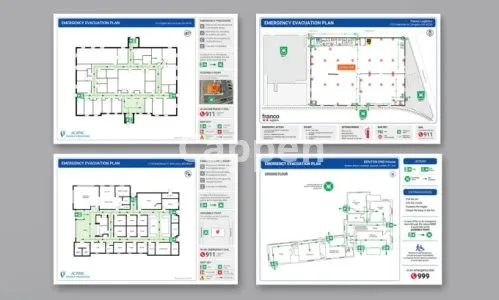I will design fire emergency evacuation plan, map, diagram