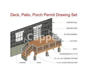 I will create deck, patio, porch permit drawing set