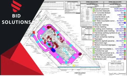 I will do site work, earthwork, landscape, utility package takeoff