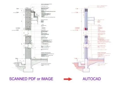 I will convert sketch, PDF, image drawing to autocad