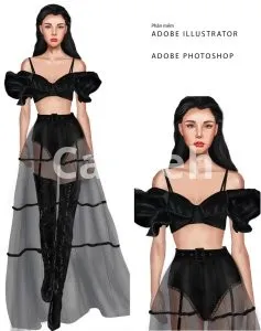 I will draw fashion illustration, sketch, portrait