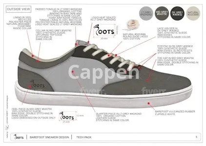 I will design shoes, footwear, and sneakers with tech pack for manufacture