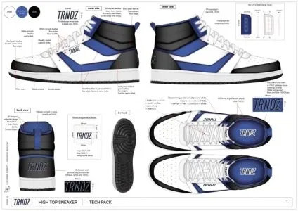 I will design shoes, footwear, and sneakers with tech pack for manufacture