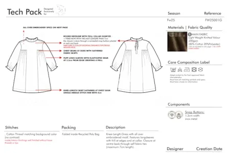 I will design your fashion tech pack