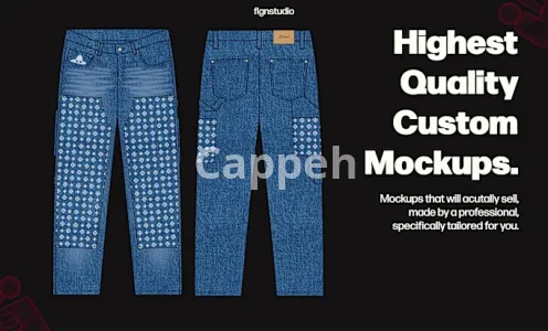 I will design custom streetwear pants clothing mockups for you