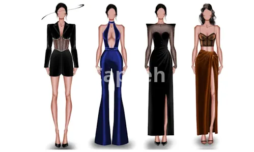 I will draw your fashion illustrations, sketches, 2d flats