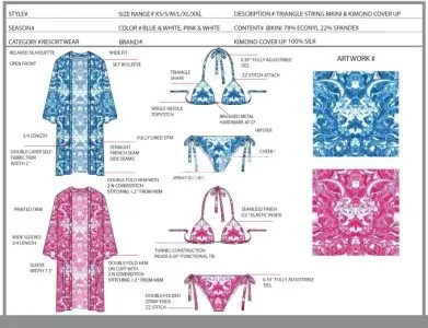 I will design your swimwear collection and advanced tech packs