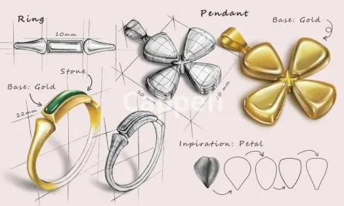 I will design jewelry with technical detail