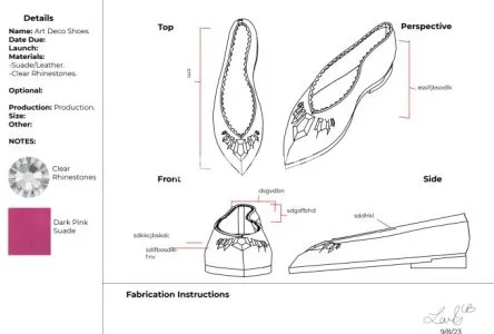 I will do a spec sheet, tech pack for a jewelry product