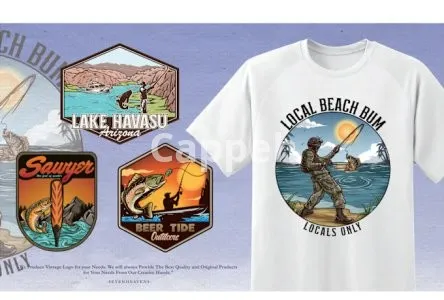 I will create custom retro vintage hand drawn tshirt outdoor design