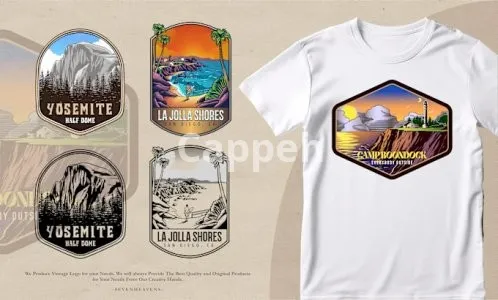 I will create custom retro vintage hand drawn tshirt outdoor design