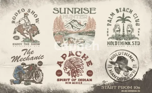 I will do vintage hand drawn illustration for tshirt