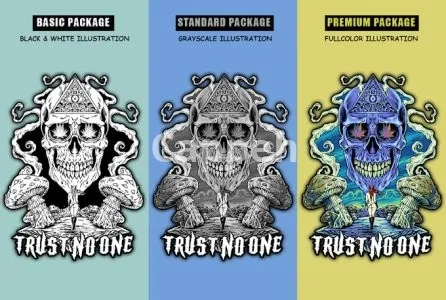 I will do skull dark art design in hand drawn style for shirt