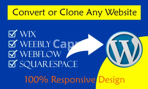 I will convert clone or transfer wix, weebly, webflow, squarespace to wordpress website