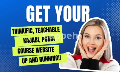 I will set up your thinkific, podia and teachable online course website