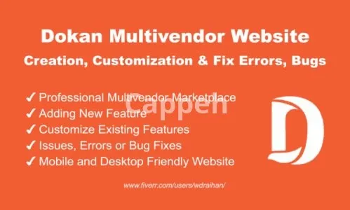 I will create or customize dokan multivendor website and fix dokan issues, errors