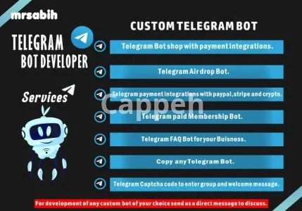 I will create custom telegram bot for you