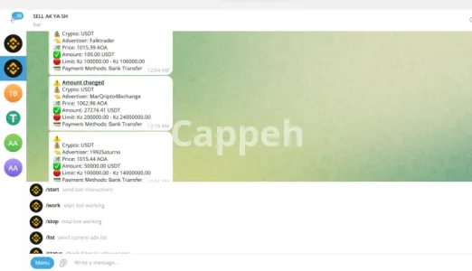 I will develop a bot alerting you with binance p2p prices