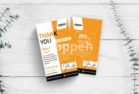 I will design amazon product insert card, thank you card , product feedback card in 4hr