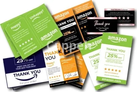 I will design amazon product insert card, thank you card , product feedback card in 4hr