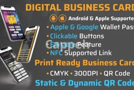 I will design clickable digital business card or physical card